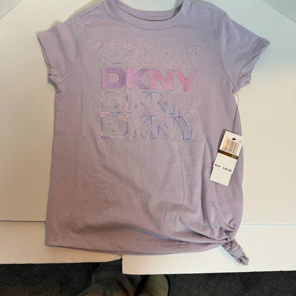 - Girl's T- Shirt - DKNY - Light Purple- Size 7- NEW w/tags